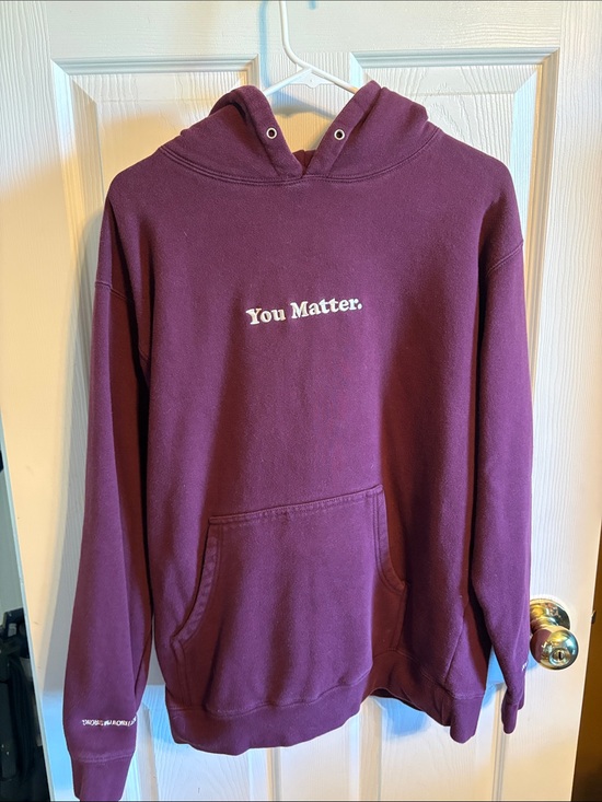 You Matter Other - Maroon Zip-Up Hoodie with "You Matter." Chest Embroidery - Unbranded